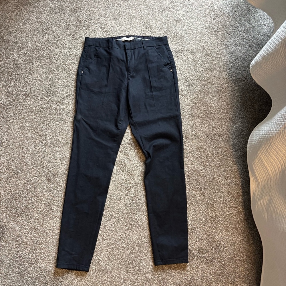 Elegant Navy Women's Straight Leg Pants